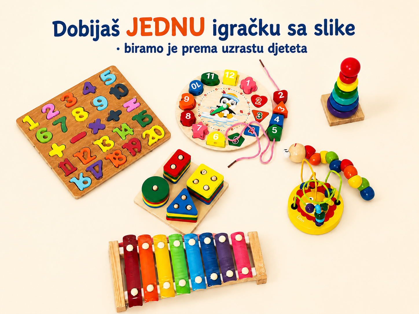 [PLACEHOLDER] Drveni sat sa brojevima