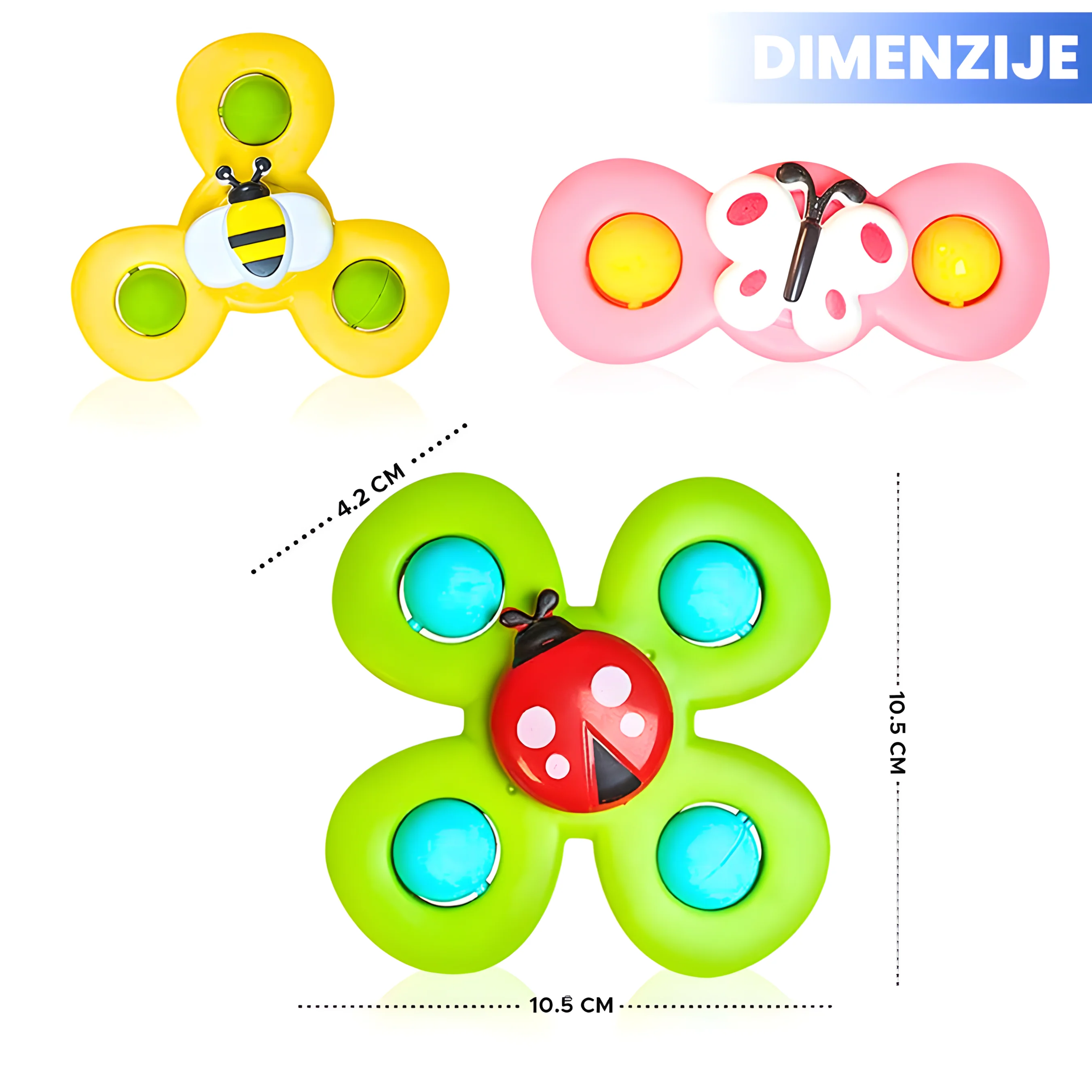 Dimenzije rotirajuće zvečke: 10,5 x 4,2 cm